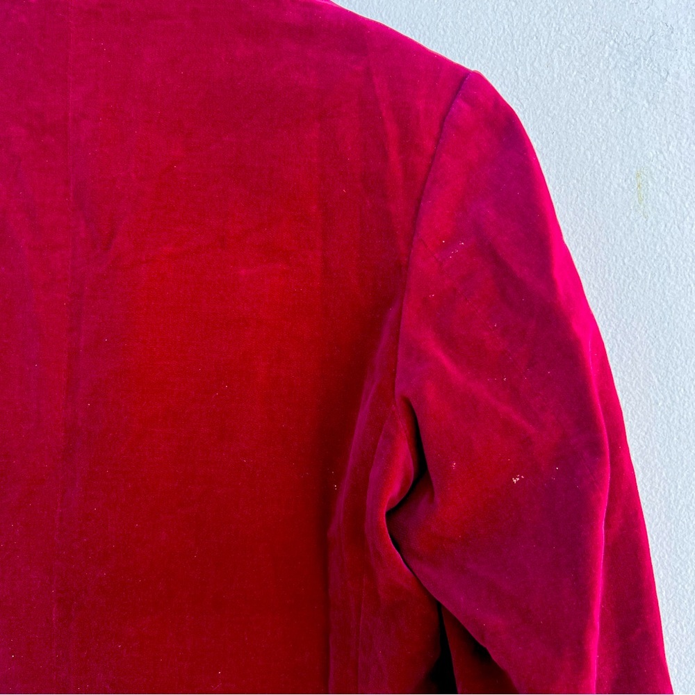 70s Maroon Velvet Slim Blazer - Picture 12 of 13
